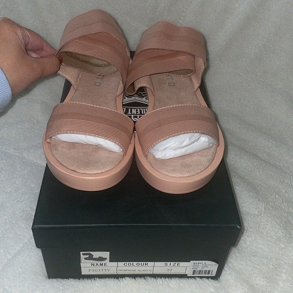 NWT Anthropologie SILENT D FIGITY Sandal in Champagne - Picture 11 of 15
